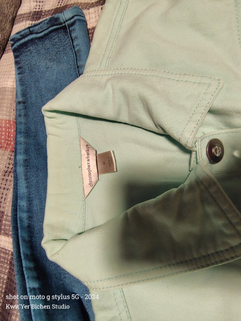 Christopher Banks Embroidered Jean Jacket LG - Picture 3 of 6